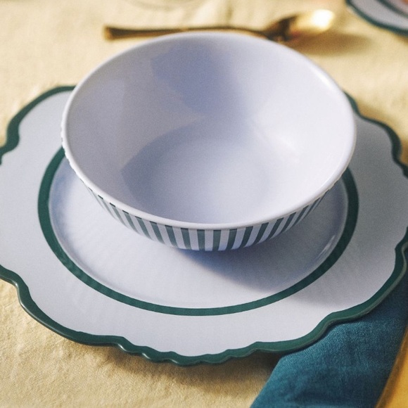 Lyla striped bowls set of 4 blue/green - Picture 3 of 6